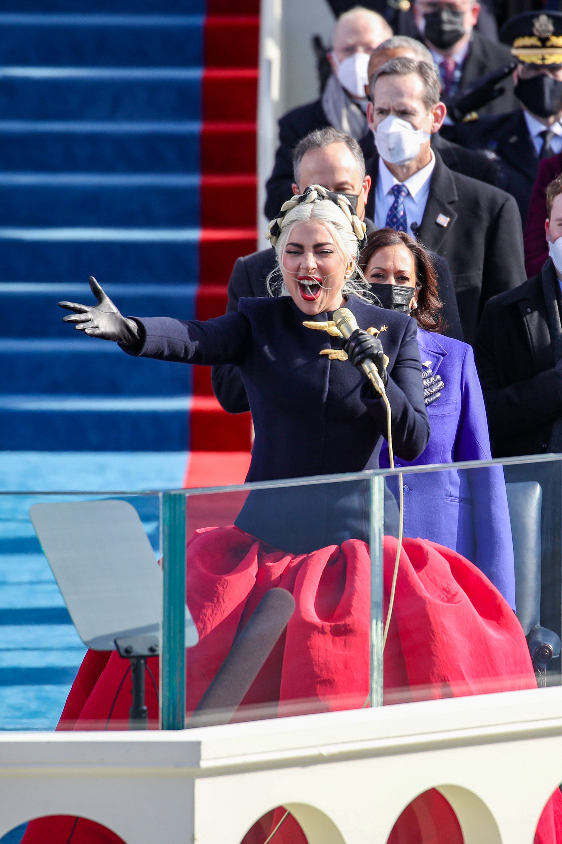 LADY GAGA AT INAUGURATION CEREMONY 8x10 SILVER HALIDE PHOTO PRINT LADY GAGA AT INAUGURATION CEREMONY 8x10 SILVER HALIDE PHOTO PRINT